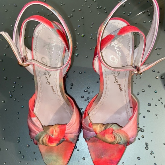 Alice + Olivia Ilisa Watercolor-Print Wedge Sandal Size 38 - Picture 2 of 13